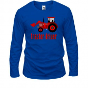 Лонгслив с надписью "Tractor Driver"