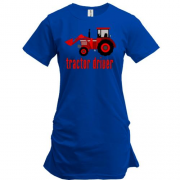 Подовжена футболка з написом "Tractor Driver"