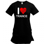 Подовжена футболка I Love Trance