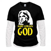 Комбинированный лонгслив Kurt Cobain is god