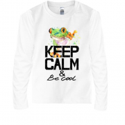 Детская футболка с длинным рукавом с лягушкой Keep calm & be coo