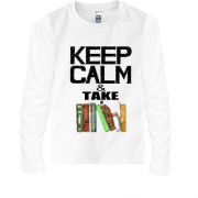 Дитячий лонгслів Keep calm & take book