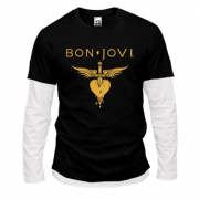Лонгслив комби  Bon Jovi gold logo