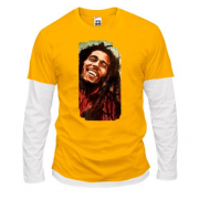 Лонгслив комби  с улыбающимся Bob Marley