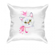 Подушка с кошкой в розовой короне