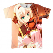 3D футболка з аніме дівчиною і скрипкою
