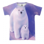 3D футболка з білими ведмедями