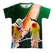 3D футболка с влюбленными птицами на ветке