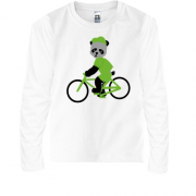 Детская футболка с длинным рукавом с пандой на велосипеде