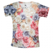 Женская 3D футболка с розами
