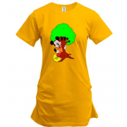 Подовжена футболка Міки з деревом