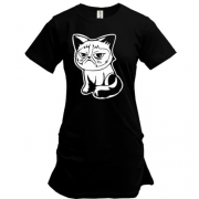 Подовжена футболка Злий кіт