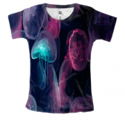 Женская 3D футболка с медузами в океане
