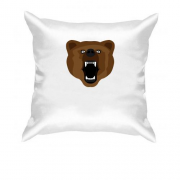 Подушка с рычащим медведем