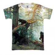 3D футболка з картиною "Ведмедики в лісі"