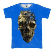 3D футболка Золотой череп
