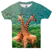 Детская 3D футболка с жирафами