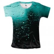 Жіноча 3D футболка з краплями дощу на вікні