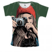 Жіноча 3D футболка з дівчиною фотографом