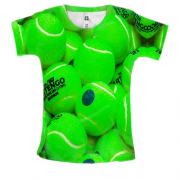 Женская 3D футболка с теннисными мячами