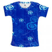 Женская 3D футболка с синими иконками солнца