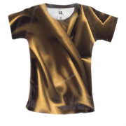 Женская 3D футболка с золотой шелковой тканью