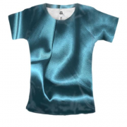 Женская 3D футболка с синей шелковой тканью