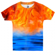 Детская 3D футболка Вода и пламя