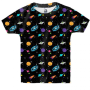 Дитяча 3D футболка з планетами