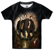Детская 3D футболка Supernatural - Дин, Сэм и Кас
