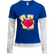 Лонгслив комби с мишками Teddy