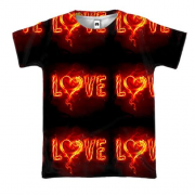 3D футболка с надписью "love"