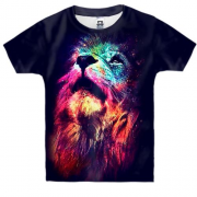 Детская 3D футболка с ярким львом