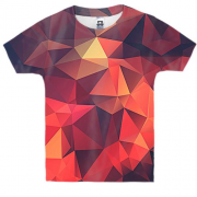 Дитяча 3D футболка з червоними полігонами