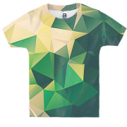 Дитяча 3D футболка з зеленими полігонами