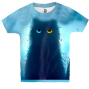 Дитяча 3D футболка з котом з різними очима