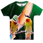 Дитяча 3D футболка с влюбленными птицами на ветке