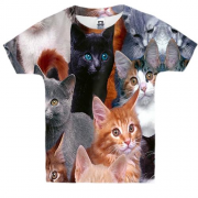 Детская 3D футболка с котами