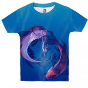 Детская 3D футболка со знаком зодиака Рыбы