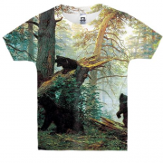 Дитяча 3D футболка з картиною "Ведмедики в лісі"