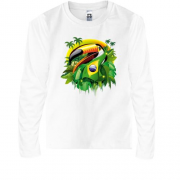 Детская футболка с длинным рукавом с бразильским попугаем