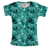 Женская 3D футболка с темно-синими кристаллами