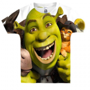 Дитяча 3D футболка зі Шреком і його друзями