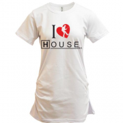 Подовжена футболка I love House