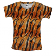 Жіноча 3D футболка з тигровою шкурою