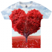 Детская 3D футболка с деревом сердцем