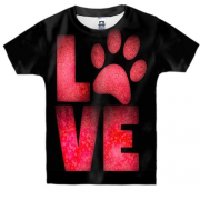 Детская 3D футболка Люблю животных