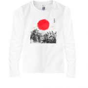 Детская футболка с длинным рукавом с японским пейзажем