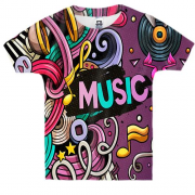 Детская 3D футболка Music