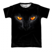 3D футболка з котячими очима